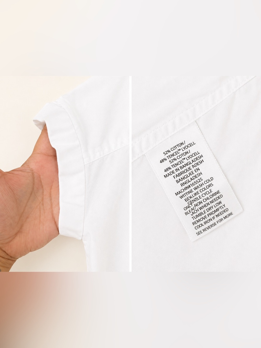 Lola River Oversized Hi-Low Blouse White S | Cotton Tencel Relaxed Button Shirt - Picture 5 of 5